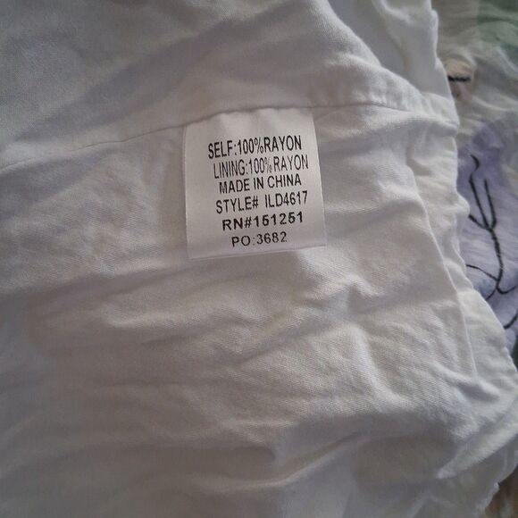 Boho Floral Tiered Maxi Dress Large Rayon Pastel Floral Lined Shirred Waist - Picture 12 of 15